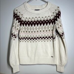 Abercrombie & fitch Women's Cream Patterned Sweater size S